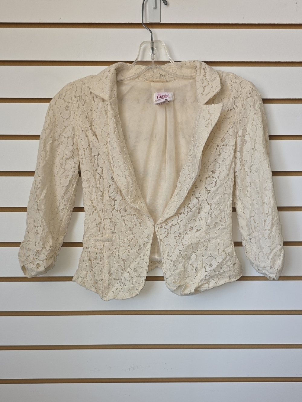 Candie's Cream Lace Blazer XS